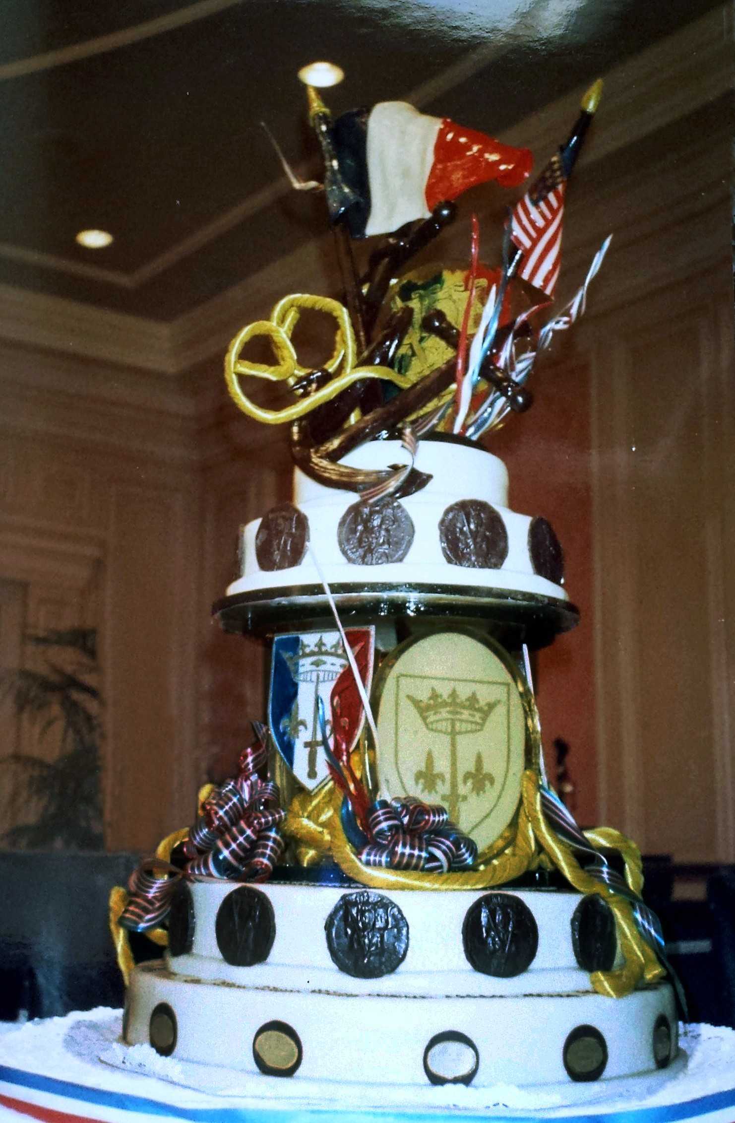 American-French Navy celebration =_ 5 feet tall 3 feet wide serving 400 guests